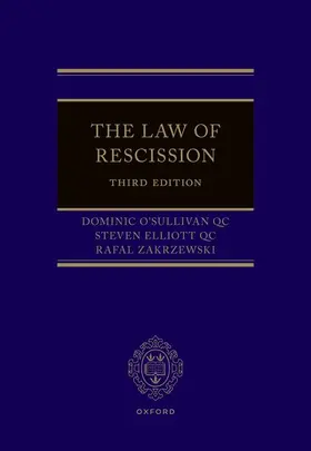 O'Sullivan KC / Elliott KC / Zakrzewski |  The Law of Rescission | Buch |  Sack Fachmedien