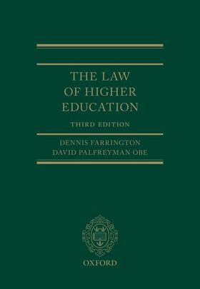 Farrington / Palfreyman / Palfreyman OBE |  The Law of Higher Education 3e | Buch |  Sack Fachmedien