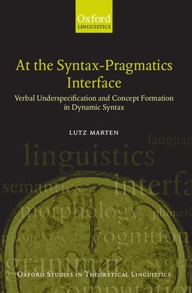 Marten |  At the Syntax-Pragmatics Interface | Buch |  Sack Fachmedien