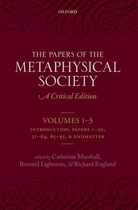 Marshall / Lightman / England |  The Papers of the Metaphysical Society, 1869-1880 | Buch |  Sack Fachmedien