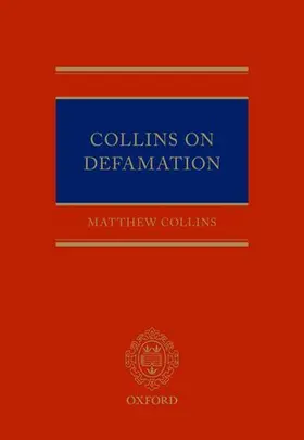 Collins |  Collins on Defamation | Buch |  Sack Fachmedien