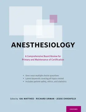 Ehrenfeld / Matthes / Urman |  Anesthesiology | Buch |  Sack Fachmedien