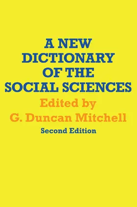 Mitchell |  A New Dictionary of the Social Sciences | Buch |  Sack Fachmedien