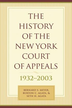 Meyer / Bergan / Agata |  The History of the New York Court of Appeals | eBook | Sack Fachmedien