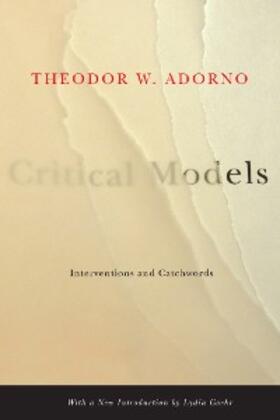 Adorno |  Critical Models | eBook | Sack Fachmedien