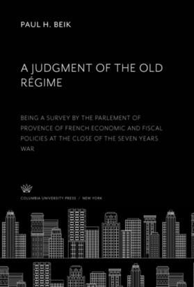 Beik |  A Judgment of the Old Régime | eBook | Sack Fachmedien