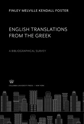 Foster |  English Translations from the Greek | eBook | Sack Fachmedien