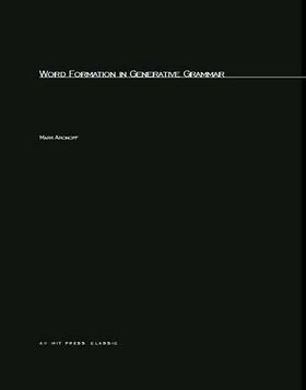 Aronoff |  Word Formation in Generative Grammar | Buch |  Sack Fachmedien