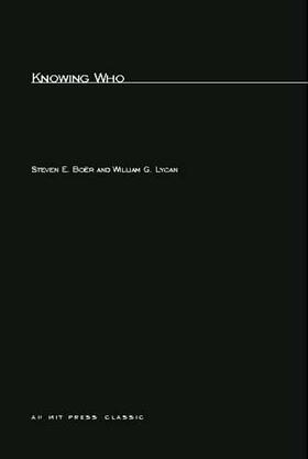 Boer / Lycan |  Knowing Who | Buch |  Sack Fachmedien