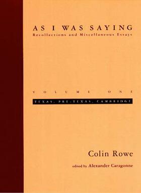 Rowe / Caragonne |  As I Was Saying | Buch |  Sack Fachmedien