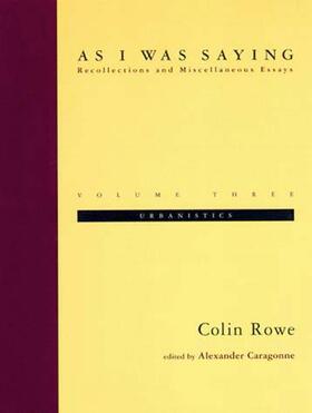 Rowe / Caragonne |  As I Was Saying | Buch |  Sack Fachmedien