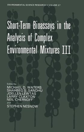 Waters |  Short-Term Bioassays in the Analysis of Complex Environmental Mixtures | Buch |  Sack Fachmedien