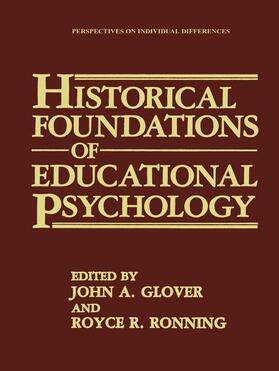 Ronning / Glover |  Historical Foundations of Educational Psychology | Buch |  Sack Fachmedien