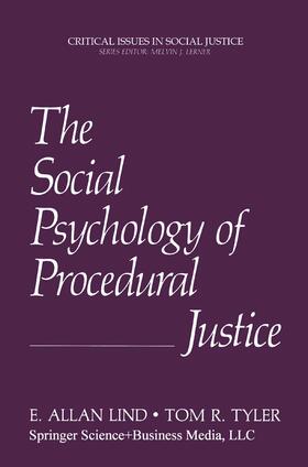 Tyler / Lind |  The Social Psychology of Procedural Justice | Buch |  Sack Fachmedien