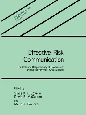 Covello / Pavlova / McCallum |  Effective Risk Communication | Buch |  Sack Fachmedien