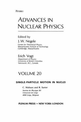 Negele / Vogt |  Advances in Nuclear Physics | Buch |  Sack Fachmedien