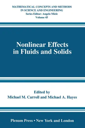 Carroll / Hayes |  Nonlinear Effects in Fluids and Solids | Buch |  Sack Fachmedien