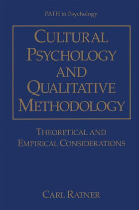 Ratner |  Cultural Psychology and Qualitative Methodology | Buch |  Sack Fachmedien