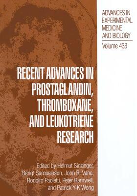 Sinzinger / Samuelsson / Wong |  Recent Advances in Prostaglandin, Thromboxane, and Leukotriene Research | Buch |  Sack Fachmedien