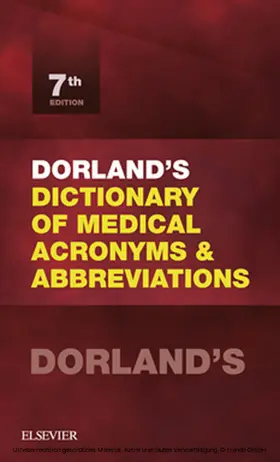 Dorland |  Dorland's Dictionary of Medical Acronyms and Abbreviations | eBook | Sack Fachmedien