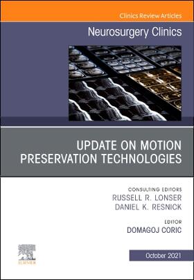 Coric |  Update on Motion Preservation Technologies, an Issue of Neurosurgery Clinics of North America | Buch |  Sack Fachmedien