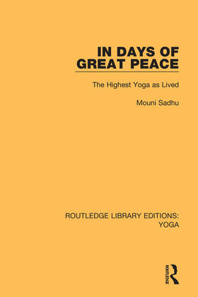 Sadhu |  In Days of Great Peace | Buch |  Sack Fachmedien