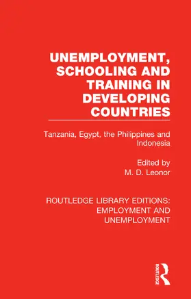 Leonor |  Unemployment, Schooling and Training in Developing Countries | Buch |  Sack Fachmedien