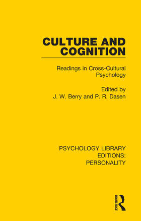 Berry / Dasen |  Culture and Cognition | Buch |  Sack Fachmedien