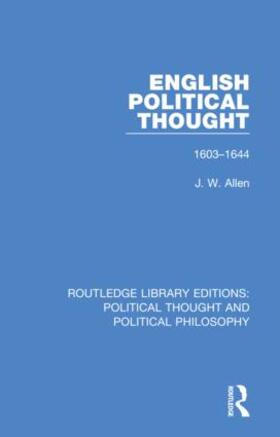 Allen |  English Political Thought | Buch |  Sack Fachmedien