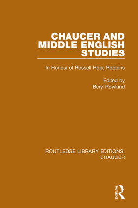 Rowland |  Chaucer and Middle English Studies | Buch |  Sack Fachmedien
