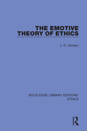 Urmson |  The Emotive Theory of Ethics | Buch |  Sack Fachmedien