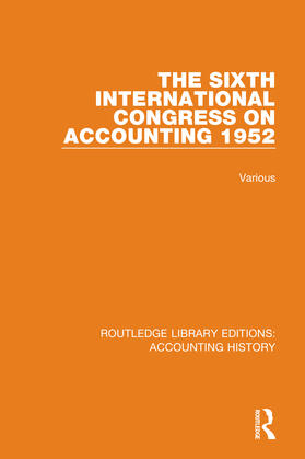 Various |  The Sixth International Congress on Accounting 1952 | Buch |  Sack Fachmedien
