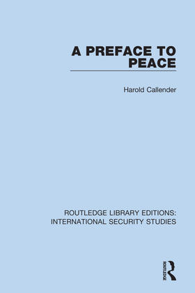 Callender |  A Preface to Peace | Buch |  Sack Fachmedien