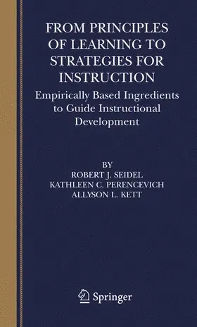 Seidel / Perencevich / Kett |  From Principles of Learning to Strategies for Instruction | Buch |  Sack Fachmedien