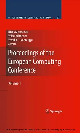 Mastorakis / Mladenov / Kontargyri |  Proceedings of the European Computing Conference | eBook | Sack Fachmedien