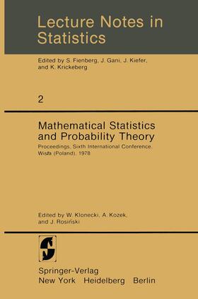 Klonecki / Rosinski / Kozek |  Mathematical Statistics and Probability Theory | Buch |  Sack Fachmedien