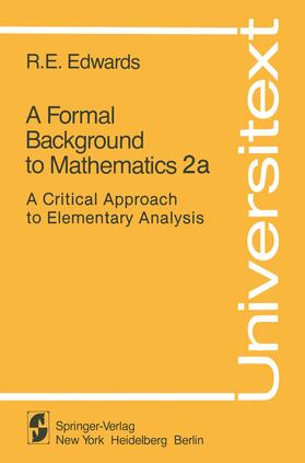 Edwards |  A Formal Background to Mathematics 2a | Buch |  Sack Fachmedien