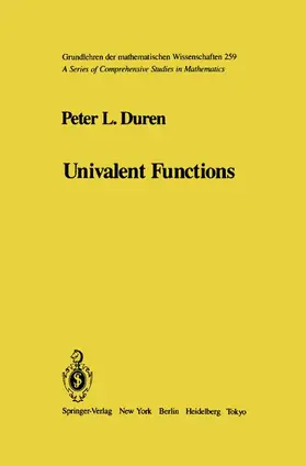 Duren |  Univalent Functions | Buch |  Sack Fachmedien