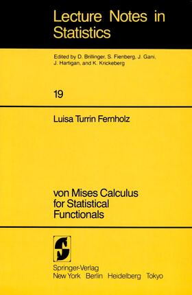Fernholz |  von Mises Calculus For Statistical Functionals | Buch |  Sack Fachmedien