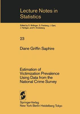 Saphire |  Estimation of Victimization Prevalence Using Data from the National Crime Survey | Buch |  Sack Fachmedien
