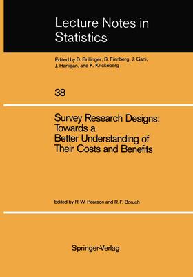 Boruch / Pearson |  Survey Research Designs: Towards a Better Understanding of Their Costs and Benefits | Buch |  Sack Fachmedien