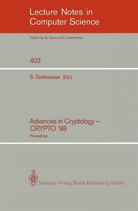 Goldwasser |  Advances in Cryptology - Crypto '88 | Buch |  Sack Fachmedien