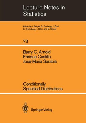 Arnold / Sarabia Alegria / Castillo |  Conditionally Specified Distributions | Buch |  Sack Fachmedien