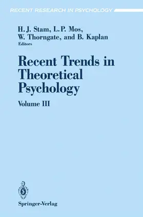 Stam / Kaplan / Mos |  Recent Trends in Theoretical Psychology | Buch |  Sack Fachmedien