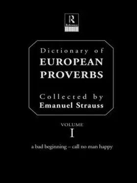 Strauss |  Dictionary of European Proverbs | Buch |  Sack Fachmedien