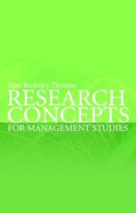 Thomas |  Research Concepts for Management Studies | Buch |  Sack Fachmedien
