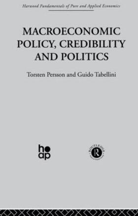 Persson / Tabellini |  Macroeconomic Policy, Credibility and Politics | Buch |  Sack Fachmedien
