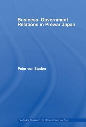 von Staden |  Business-Government Relations in Prewar Japan | Buch |  Sack Fachmedien