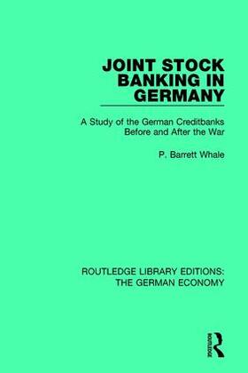 Whale |  Joint Stock Banking in Germany | Buch |  Sack Fachmedien
