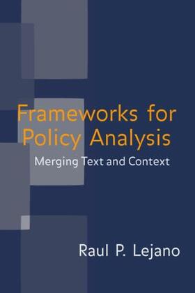 Lejano |  Frameworks for Policy Analysis | Buch |  Sack Fachmedien